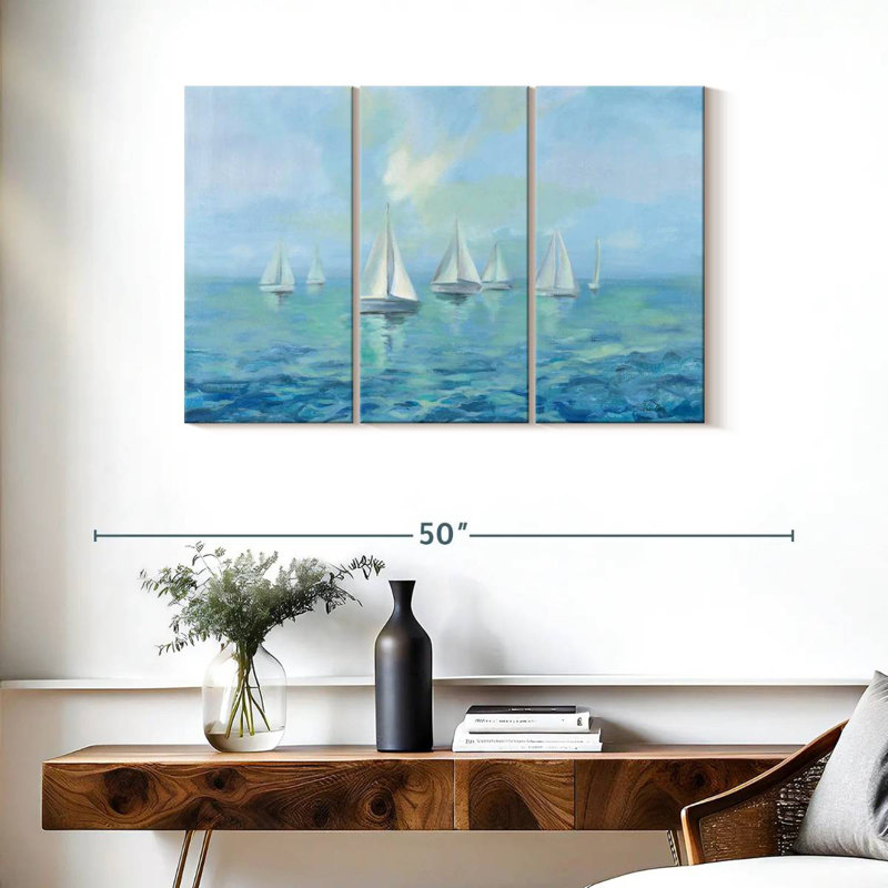 Mehar Boats In The Haze, 24" H x 38" W
