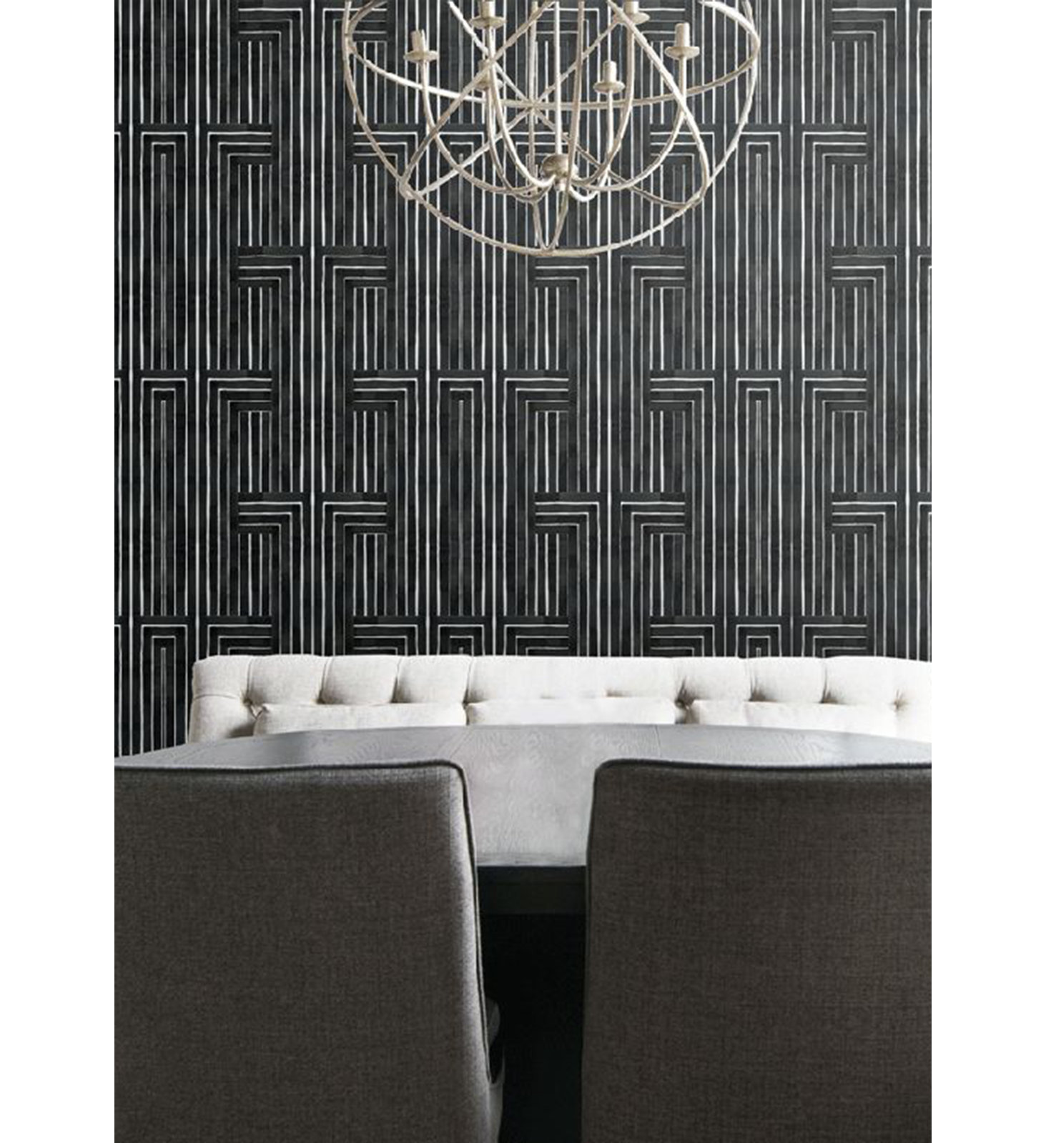 Organic Self-Adhesive Wallpaper Roll, Non-pasted, Paper, Black