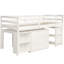 Low Study Twin Loft Bed With Cabinet And Rolling Portable Desk