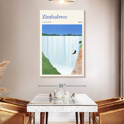 Affiche de voyage rétro Aime, Chutes Victoria