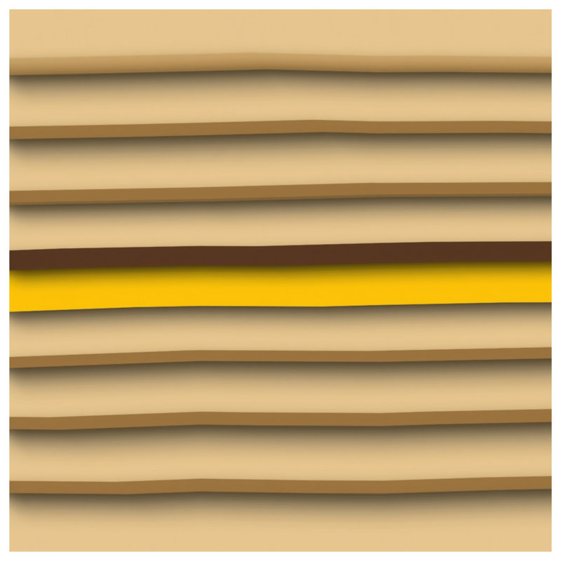 Tapis de bain beige à rayures jaunes, L 24 po x L 17 po