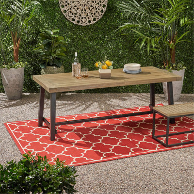 Table de salle à manger d'extérieur en bois d'acacia