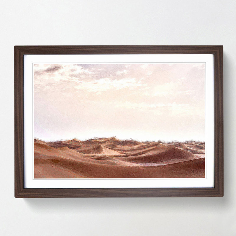 Hike Over the Sahara Desert - Picture Frame Painting Print, 27cm H x 36cm W x 2cm D, Walnut Framed