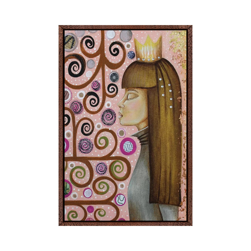 Princess Primm by Ashley Joi - Print on Canvas, 66.04 cm H x 45.72 cm W, Classic Brown Wood Framed