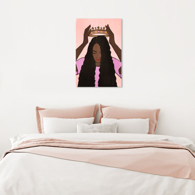 " Girl In Pink With Crown " Painting Print