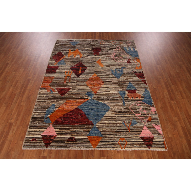 Tapis oriental marocain fait à la main 7 x 9