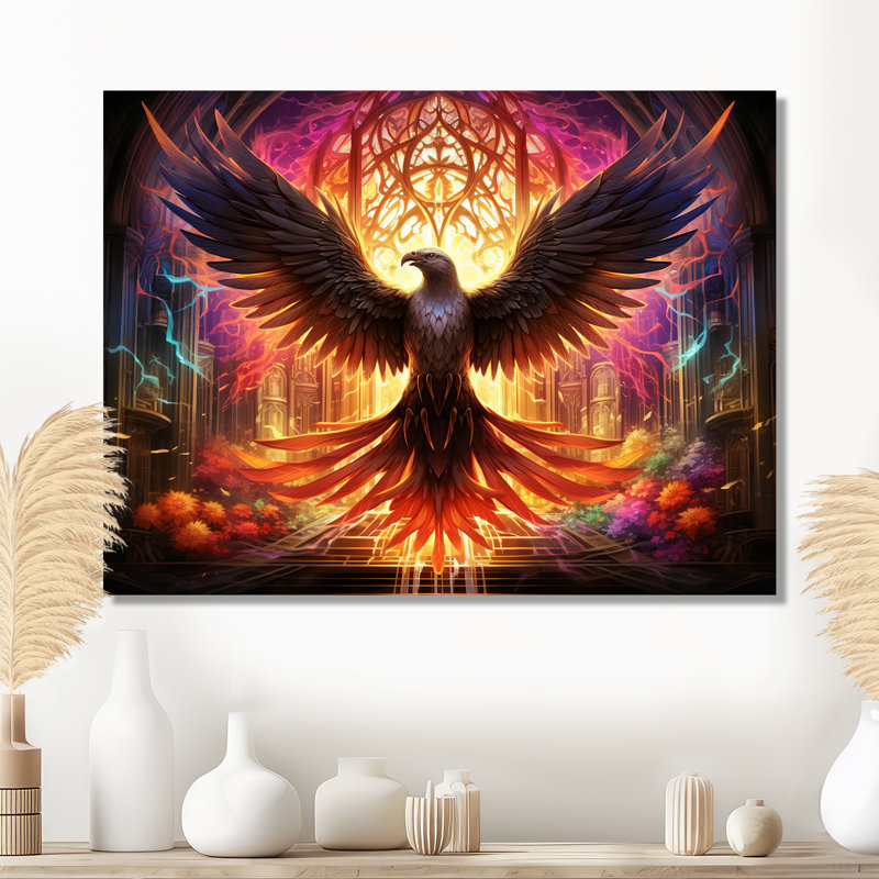 Arc-en-ciel, Phoenix se levant des cendres - salon d'art mural Phoenix, H 12 po x l 20 po x P 1 po