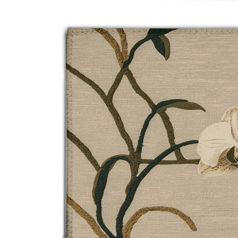 Tapis d'intérieur et d'extérieur brun Botanical, Rectangulaire 2 pi x 3 pi