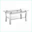 Table basse rectangulaire à pieds en miroir pour le salon, rangement à 2 niveaux Argent facile à nettoyer
