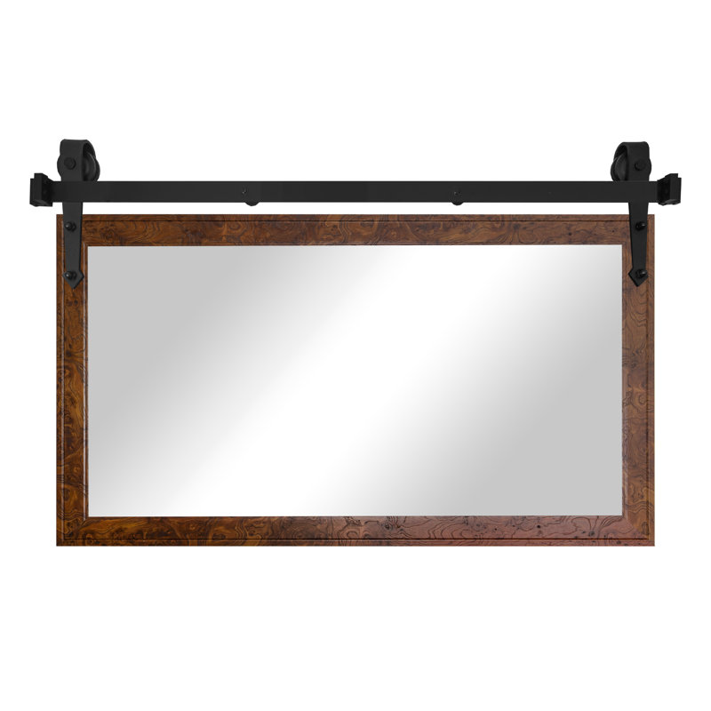 Kolette Flat Wall Mirror, 30" H x 33" W, Gray