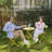 Iron Table And Folding Chair Set, 2 - Person Round Outdoor Dining Set-216455092
