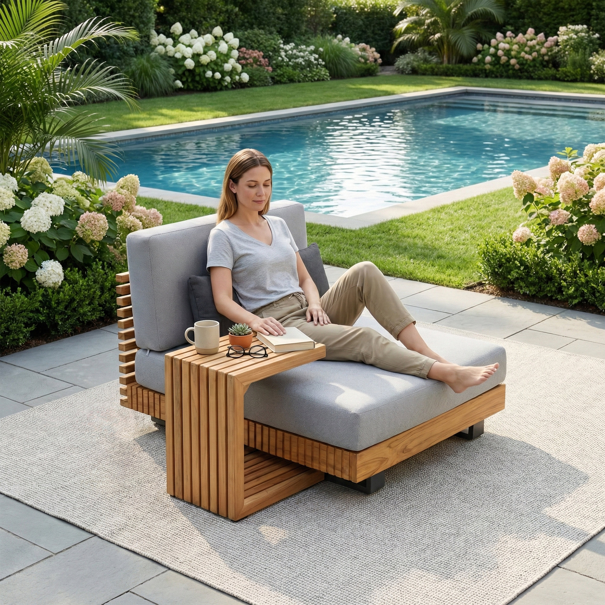 Perina 16" Teak Outdoor Side Table