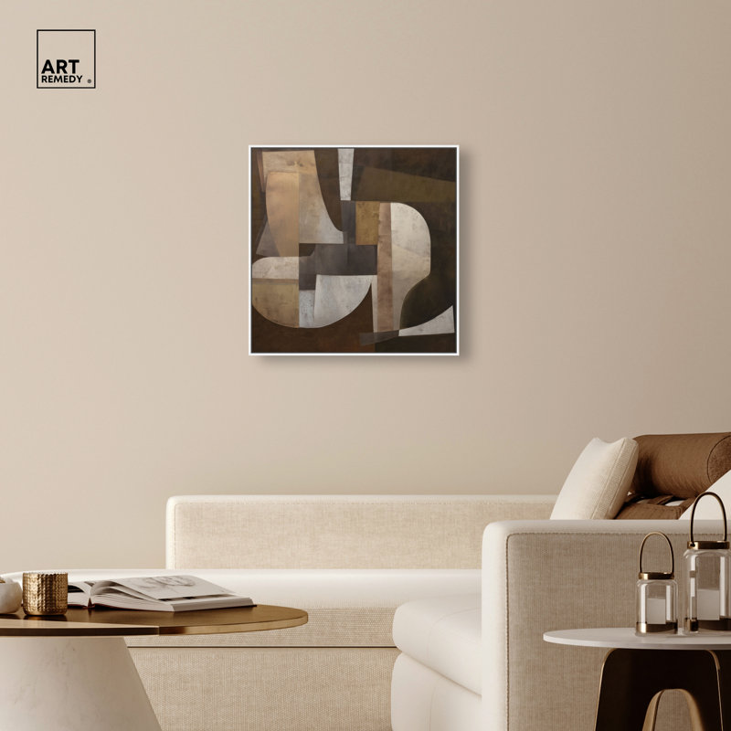 "Fossil Layers IV", impression sur toile encadrée par Art Remedy, cadre blanc, 30 x 30, 31"H x 31"W, White Frame