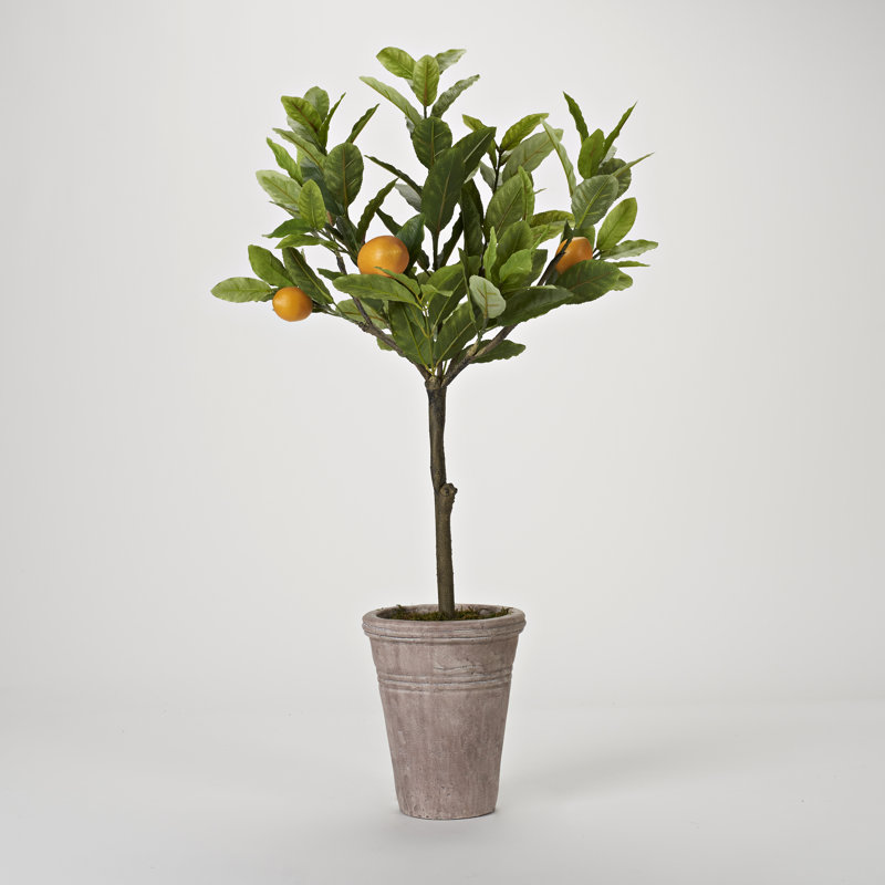 Pot à fleurs 36 po en forme de citronnier artificiel