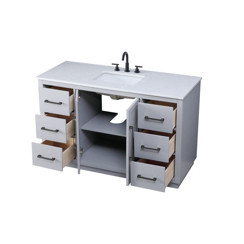 Meuble-lavabo simple 54 po, Gris
