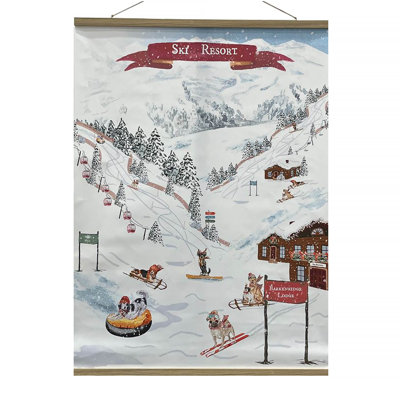 Bannière de station de ski Winter Dogs H 48 po