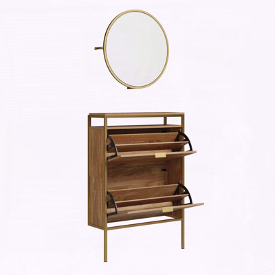 Armoire à chaussures murale avec miroir