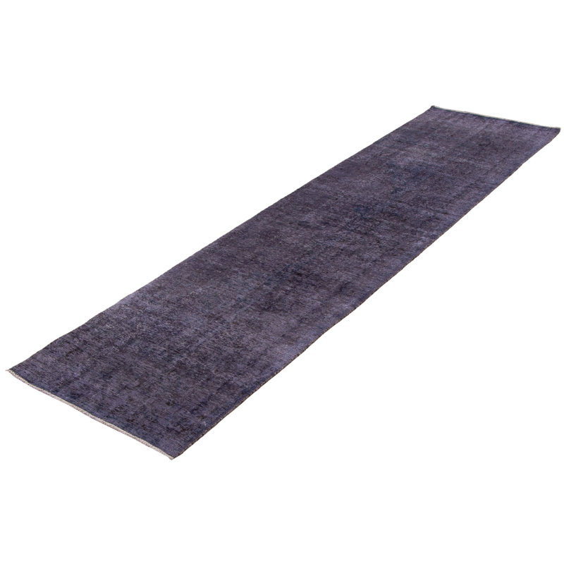 Tapis bleu foncé à transition de couleur 3 pi 3 po x 12 pi 7 po