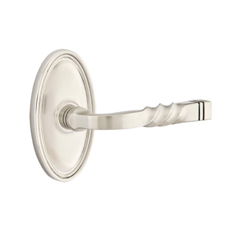 Santa Fe Double Dummy Door Lever, Right, Satin Nickel