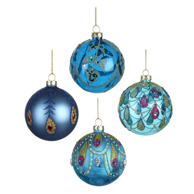 9cm Glass Animals Ball Ornament