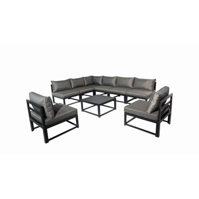 Munnu 8 - Person Patio Dining Set with Square Table , Cushions Included