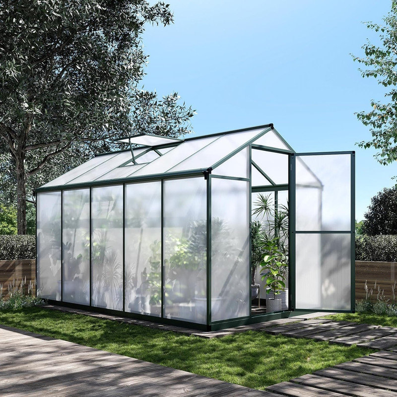 Heavy Duty Greenhouse for Outdoors with Doors and Adjustable Roof Vent Windows, Walk-in Large Sunhouse for Backyard Gardening, Heavy Duty Plant Hot House with Reinforced Frame