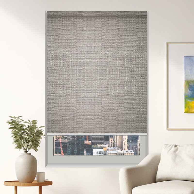 Abat-jour opaque en lin tissé, L 51 po x L 84 po, Tempête