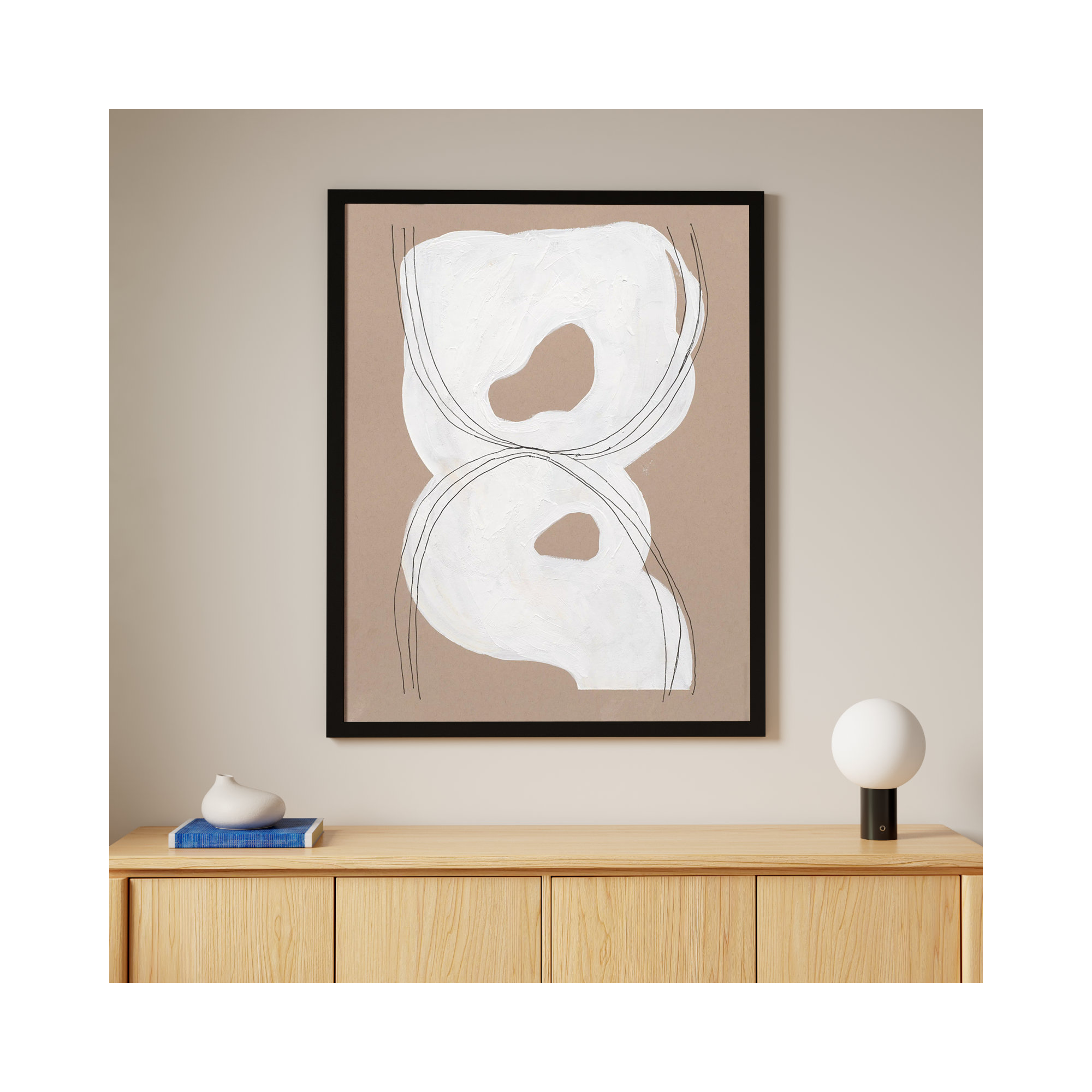 Free Form 1 by Andrea Stokes, Black, 38" H x 30" W x 1.25" D