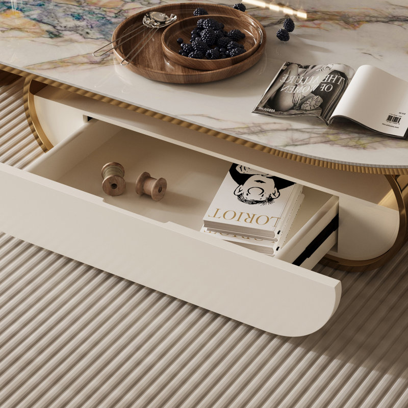Tezer Single Coffee Table, Gold