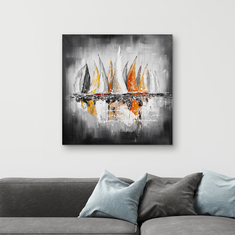 Sails on the winds - 32"x32" art on canvas