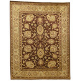 High-Quality Hand-Knotted Brown And Gold Area Rug