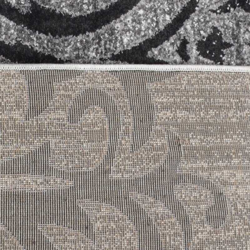 Tullos MACHINE MADE HEATSET POLYPROPYLENE AREA RUGS  - Rectangle Shape, Silver Color, Floral Modern Design, Machine Made Area Rugs for Living Room, Bed Room