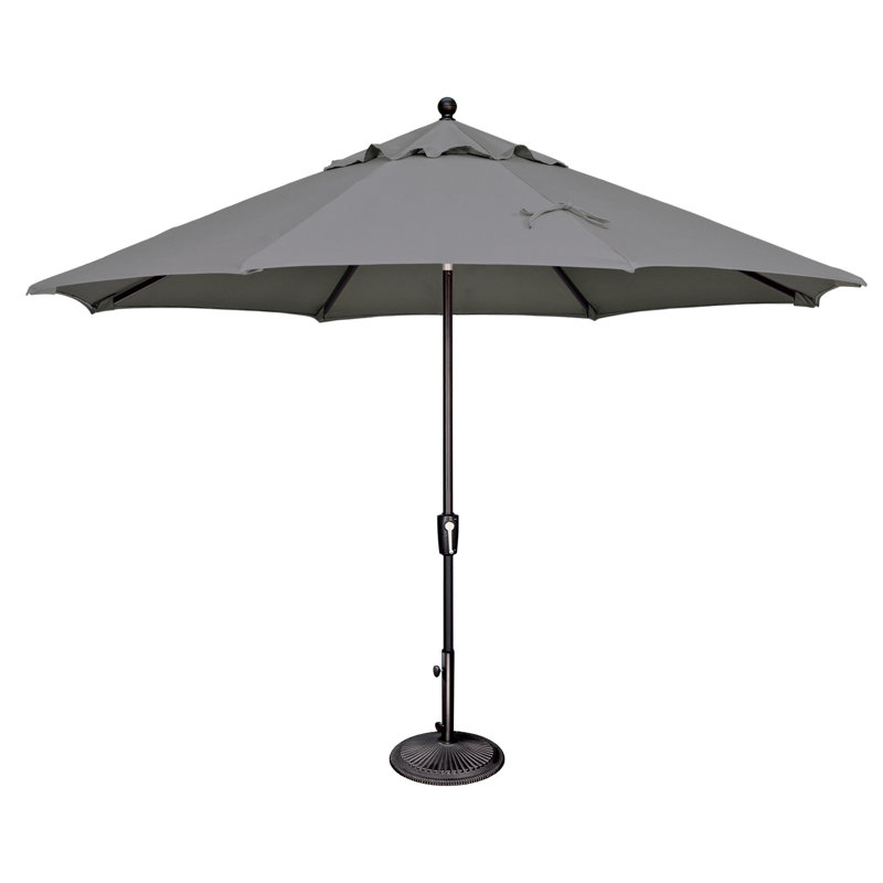 Parasol de marché 11 pi Sheridan Abitha, Toile gris anthracite Sunbrella®, Noir
