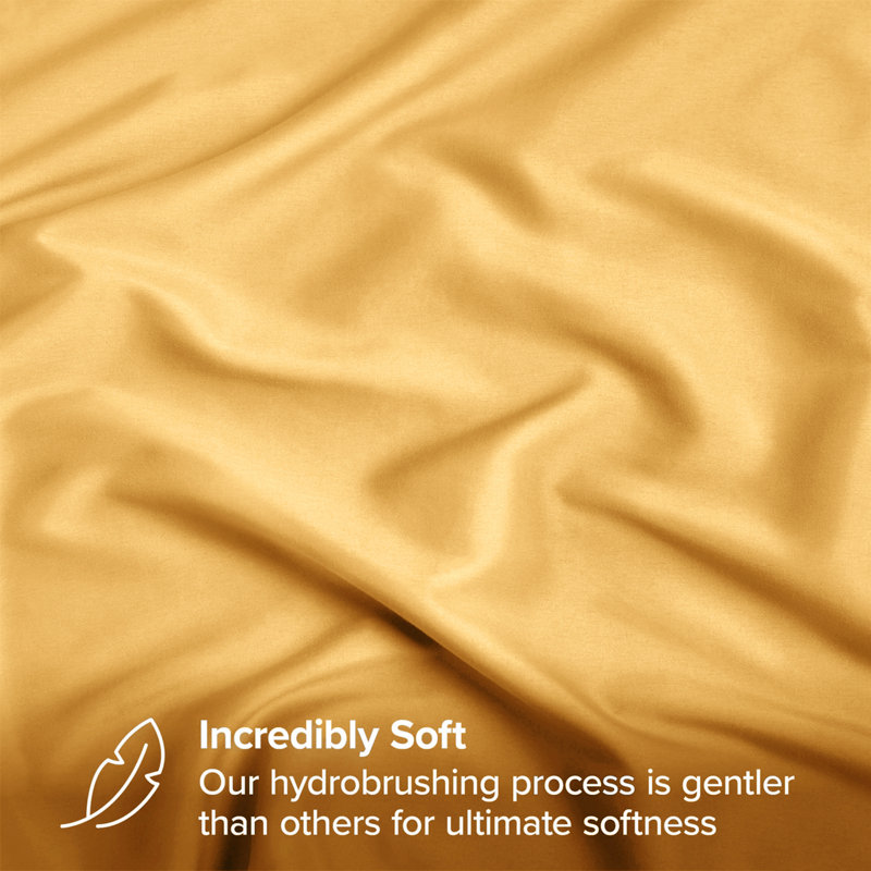 Meliah Microfibre Brushed Fitted Bed Sheet, Double (4'6), Ochre