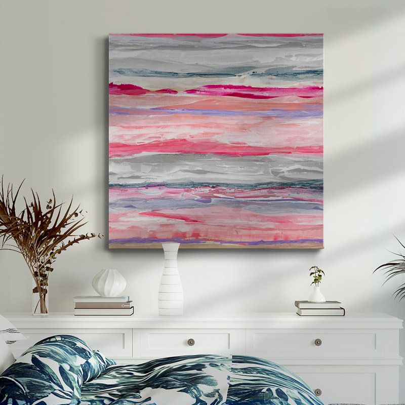 Pink Degrees - Toile tendue avec châssis de qualité supérieure - prête à être accrochée