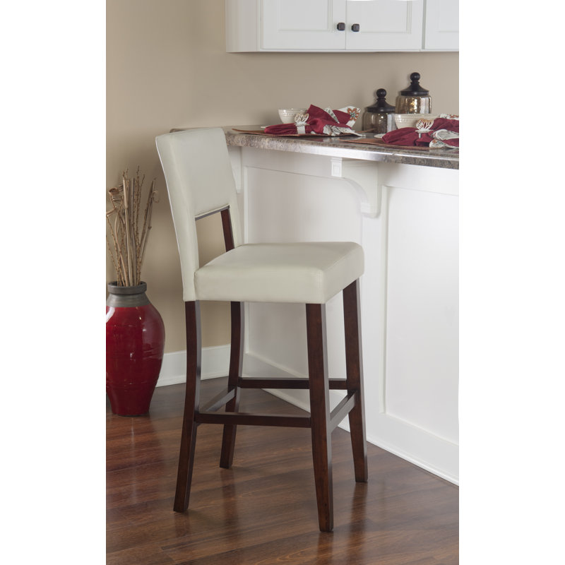 Veda Upholstered Counter and Bar Stool, Bar Stool (30" Seat Height), White