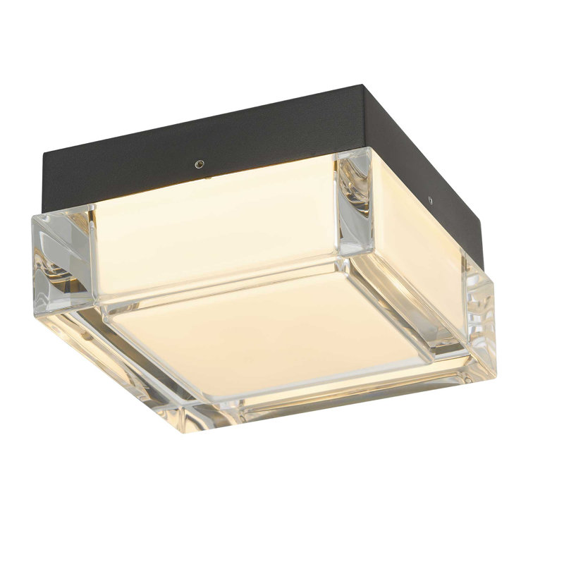Plafonnier encastré 5 po à DEL intégré noir, H 2,5 po x l 5 po x P 5 po, Noir