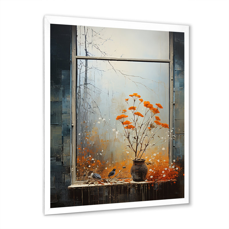 Meadow Windows View 2 - Meadow, art mural, H 20 po x l 12 po x P 1 po, Cadre simple blanc