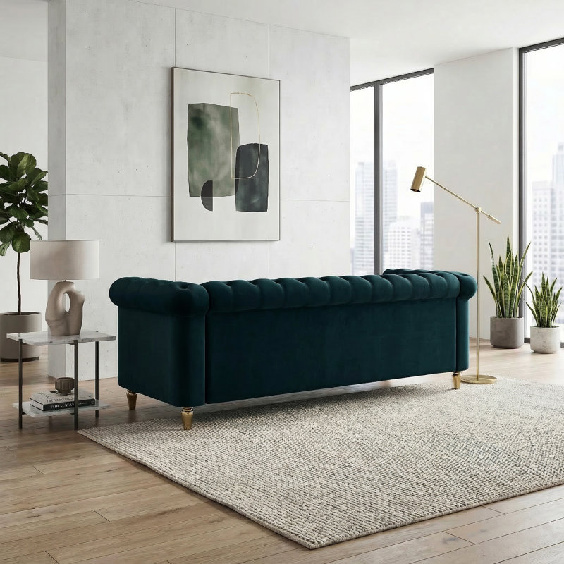 Canapé Chesterfield Crystie, Vert