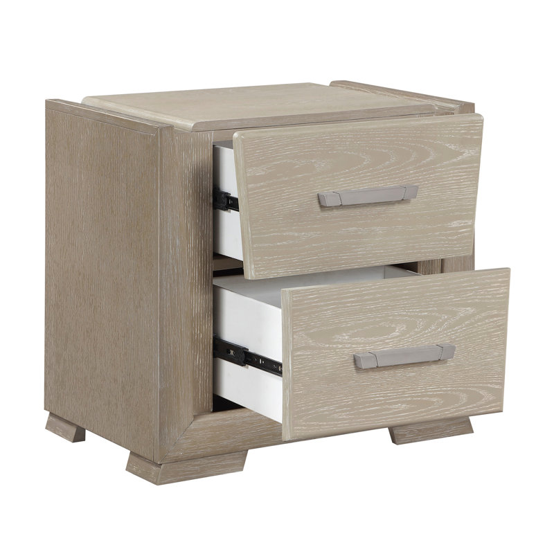 Ensemble de 2 tables de chevet contemporaines avec tiroirs de rangement, Ensemble de 2