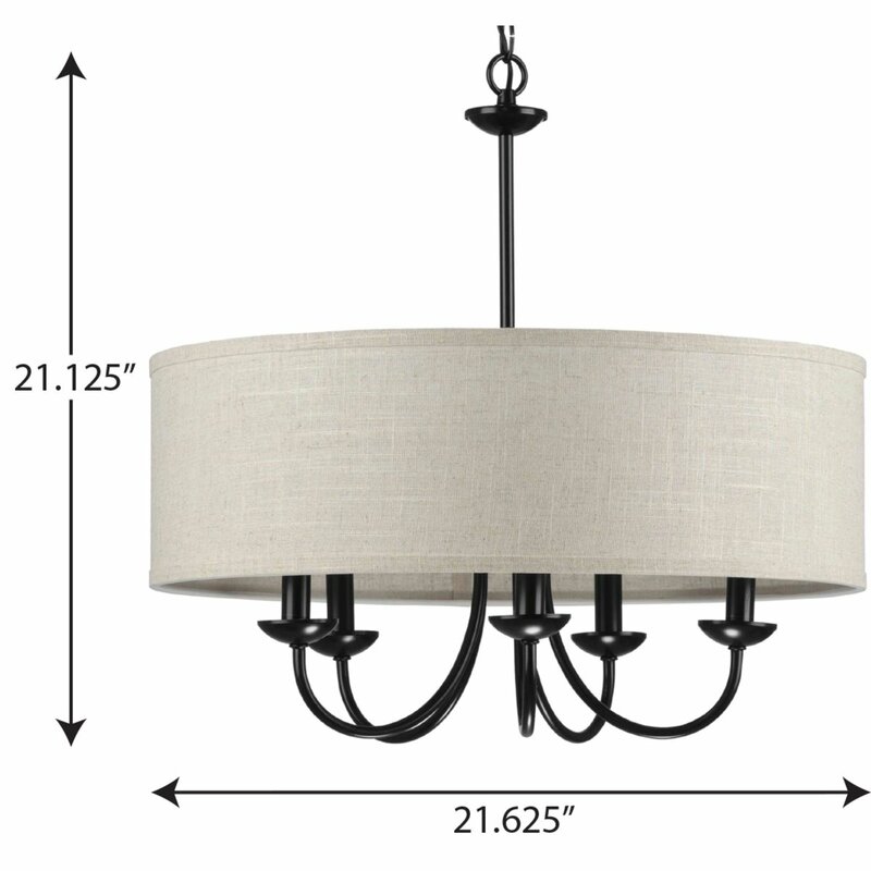 Charlton Home® Krawczyk 5 - Light Dimmable Drum Chandelier & Reviews ...