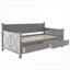Lit simple en bois massif Lit de jour en MDF avec structure en X, sans sommier, gris pour chambre d'amis / salon