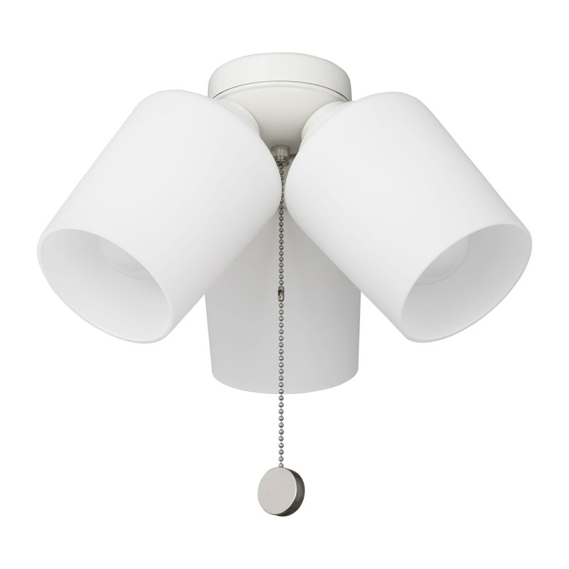 Generation Lighting Fan 3-light Dimmable Windom Ceiling Fan Light Kit in Matte White finish, Matte White
