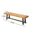 Bancs d'extérieur 2, métal rustique et bois, style industriel moderne, banc à lattes en métal brun, avec panneaux en bois