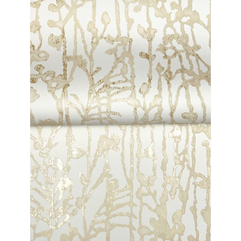 Filigree Gold Abstract Wallpaper, Yellow