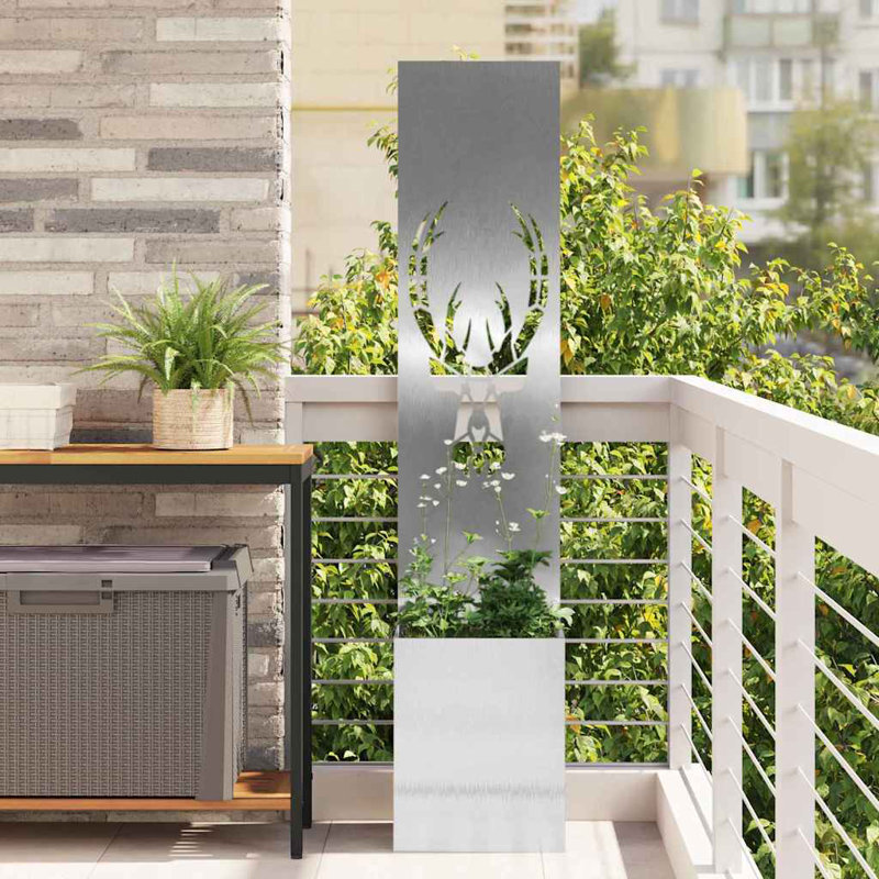  Garden Privacy Screen Olive Green 32 X 140 Cm Cold-Rolled Steel, Silver Stainless Steel