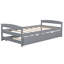 Lit plateforme gris simple avec lit gigogne efficace - Amélioration de l'efficacité utilitaire de l'organisation de la chambre à coucher