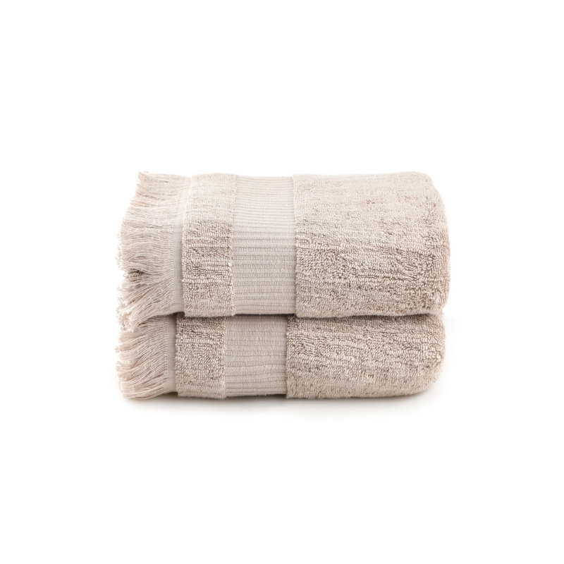 Ensemble de 2 serviettes de bain souples et absorbantes, brun clair, 19,7 x 35,4 pouces | 100% coton, 550 g / m² | Lavable à la machine, parfait pour la maison, le spa, la salle de sport et les voyages - Confort luxueux et durabilité