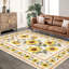 Tapis à motif floral lavable à la machine à envers bas, antidérapant, bordures durables, tapis rétro pour salon, chambre à coucher, salle à manger, beige 6 * 9-130371354-130371359