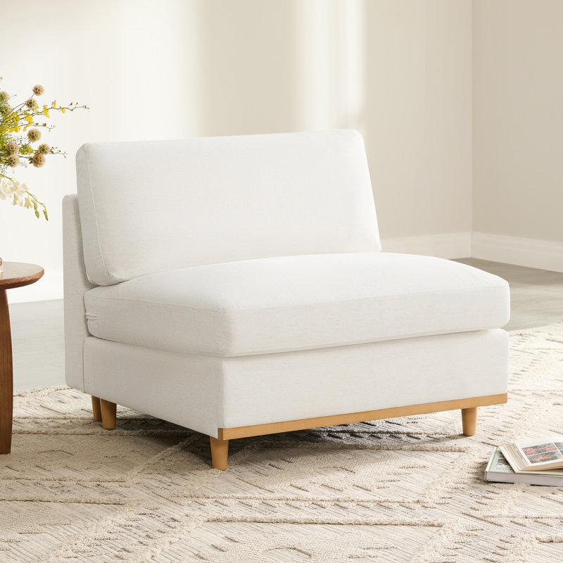Fauteuil d'appoint surdimensionné 34 po Laima Assiatou, Crème, crème